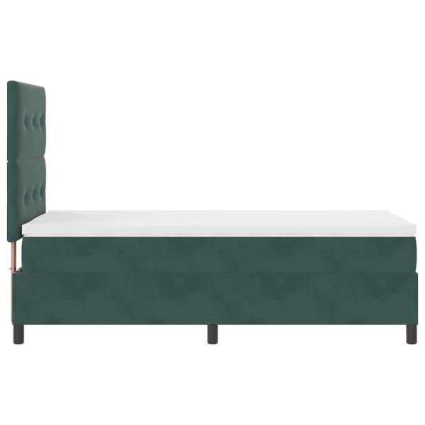 Boxspringbett mit Matratze Dunkelgrün 90x200 cm Samt