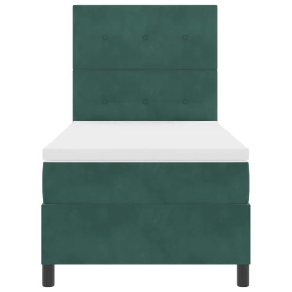 Boxspringbett mit Matratze Dunkelgrün 100x200 cm Samt