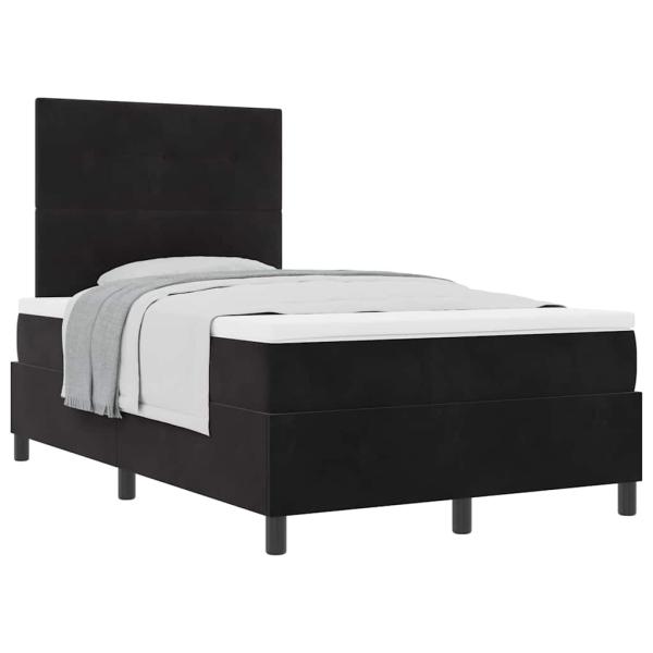 Boxspringbett mit Matratze Schwarz 120x200 cm Samt