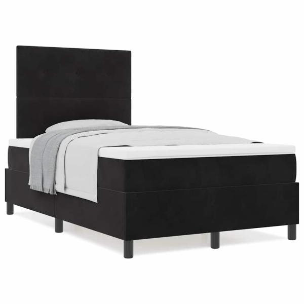 Boxspringbett mit Matratze Schwarz 120x200 cm Samt