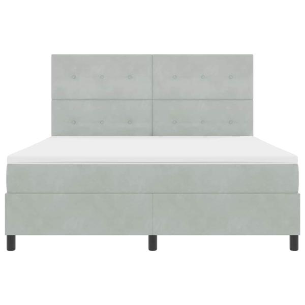 Boxspringbett mit Matratze Hellgrau Super King Velvet