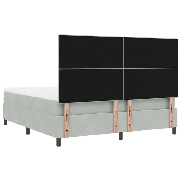 Boxspringbett mit Matratze Hellgrau Super King Velvet