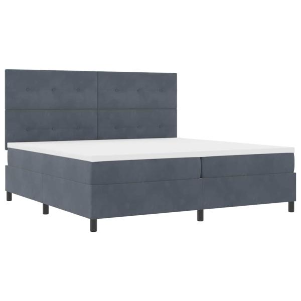 Boxspringbett mit Matratze Dunkelgrau 200x200 cm Samt