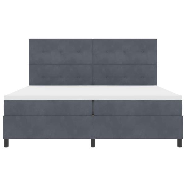 Boxspringbett mit Matratze Dunkelgrau 200x200 cm Samt
