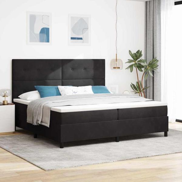 ARDEBO.de - Boxspringbett mit Matratze Schwarz 200x200 cm Samt