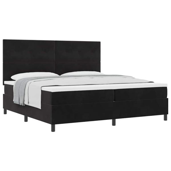 Boxspringbett mit Matratze Schwarz 200x200 cm Samt