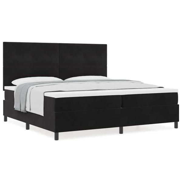 Boxspringbett mit Matratze Schwarz 200x200 cm Samt