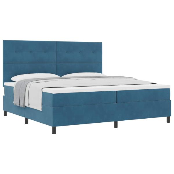 ARDEBO.de - Boxspringbett mit Matratze Dunkelblau 200x200 cm Samt