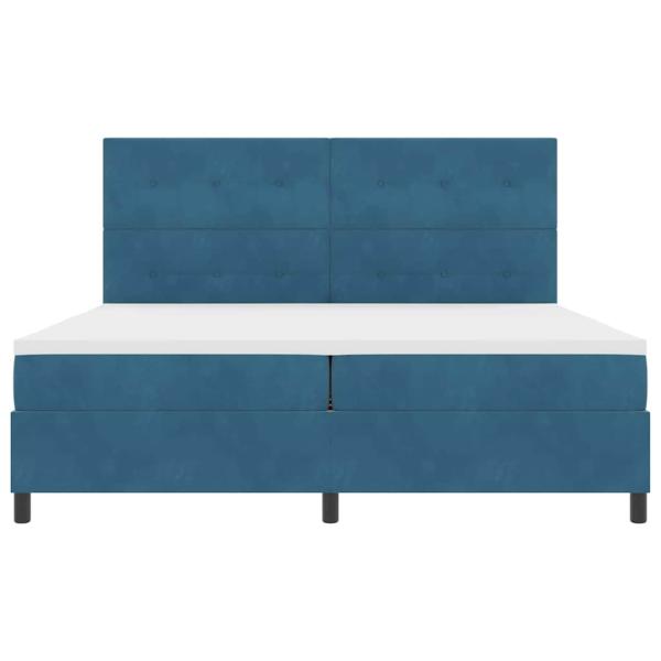 Boxspringbett mit Matratze Dunkelblau 200x200 cm Samt