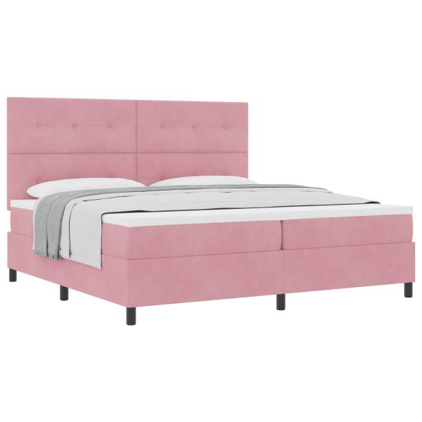 Boxspringbett mit Matratze Rosa 200x200 cm Samt