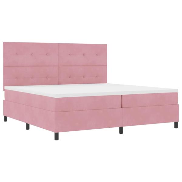 Boxspringbett mit Matratze Rosa 200x200 cm Samt