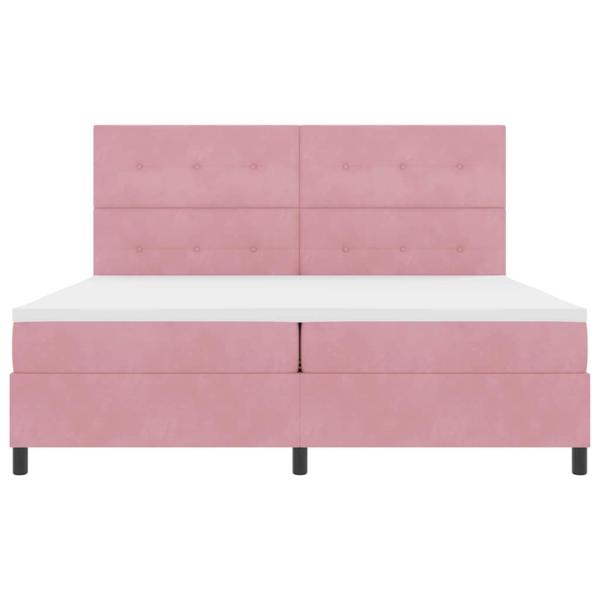 Boxspringbett mit Matratze Rosa 200x200 cm Samt