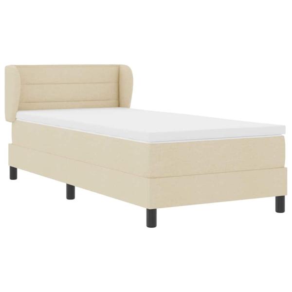 Bettgestell mit Matratze Creme Stoff 100 x 200 cm Bettmatratze