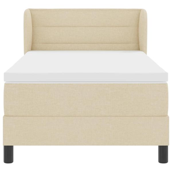 Bettgestell mit Matratze Creme Stoff 100 x 200 cm Bettmatratze