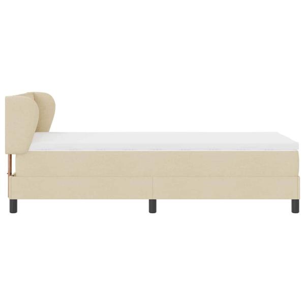 Bettgestell mit Matratze Creme Stoff 100 x 200 cm Bettmatratze