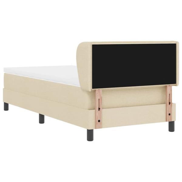 Bettgestell mit Matratze Creme Stoff 100 x 200 cm Bettmatratze