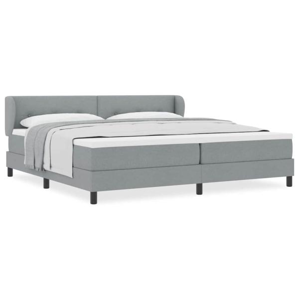 Boxspringbett mit Matratze Hellgrau 200x200 cm Stoff