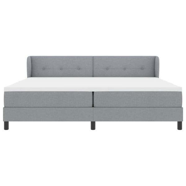 Boxspringbett mit Matratze Hellgrau 200x200 cm Stoff
