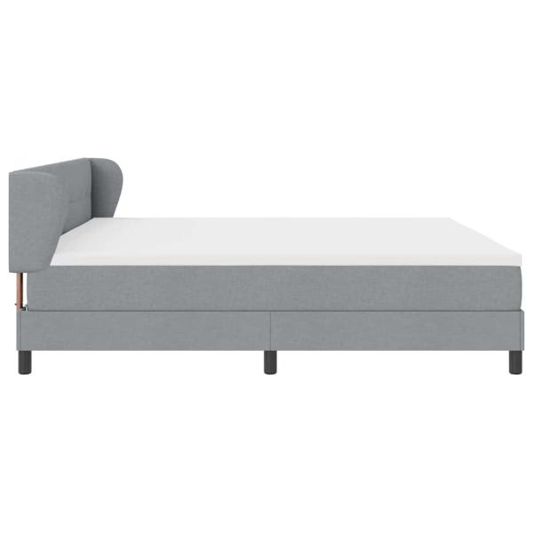 Boxspringbett mit Matratze Hellgrau 200x200 cm Stoff