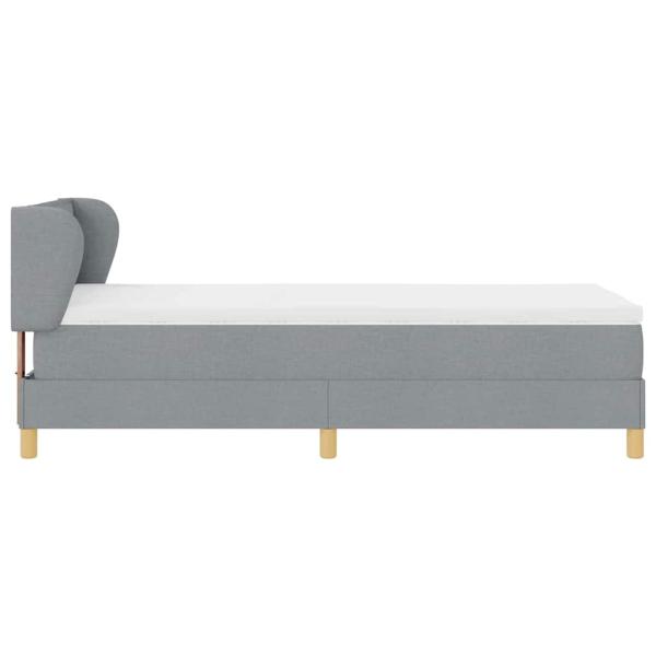 Boxspringbett mit Matratze Hellgrau 90 x 200 cm Stoff