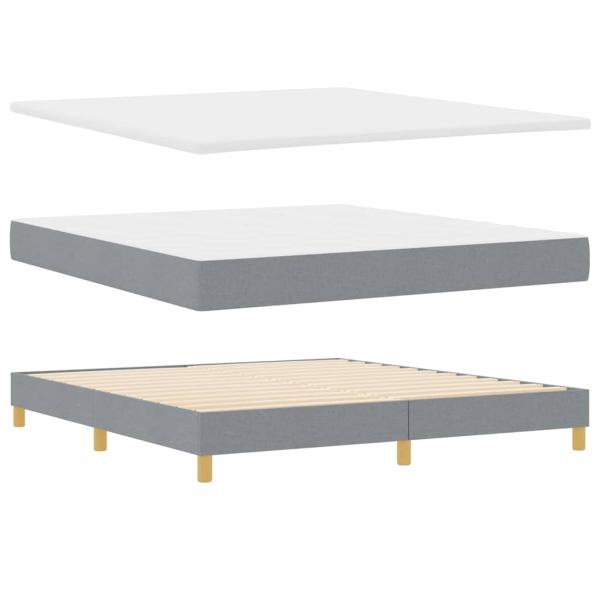 Boxspringbett mit Matratze in Hellgrau 180x200 cm aus Stoff