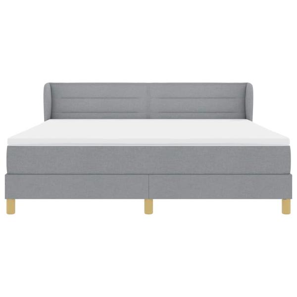 Boxspringbett mit Matratze in Hellgrau 180x200 cm aus Stoff