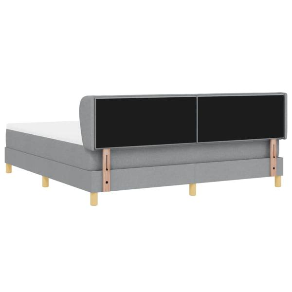 Boxspringbett mit Matratze in Hellgrau 180x200 cm aus Stoff