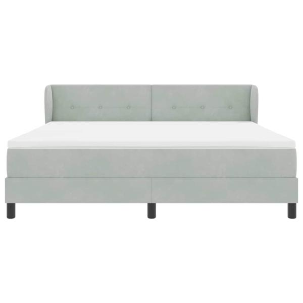 Boxspringbett mit Matratze Hellgrau 180x200 cm Samt