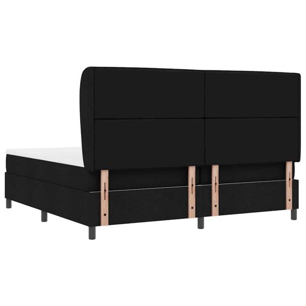 Boxspringbett mit Matratze Schwarz 200x200 cm Stoff