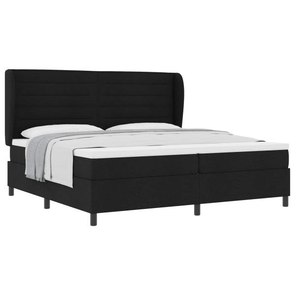 Boxspringbett mit Matratze Schwarz 200x200 cm Stoff