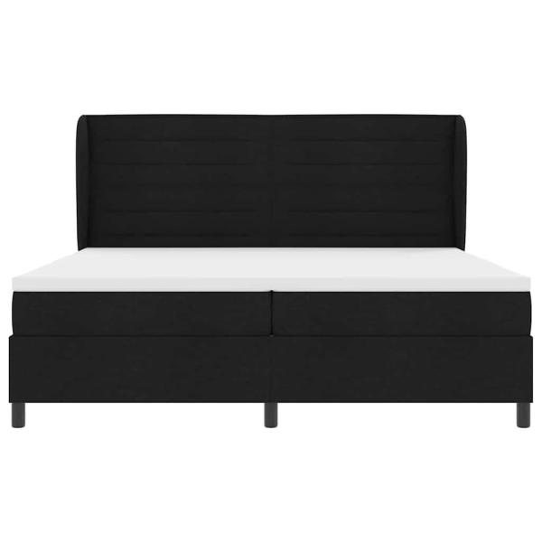 Boxspringbett mit Matratze Schwarz 200x200 cm Stoff