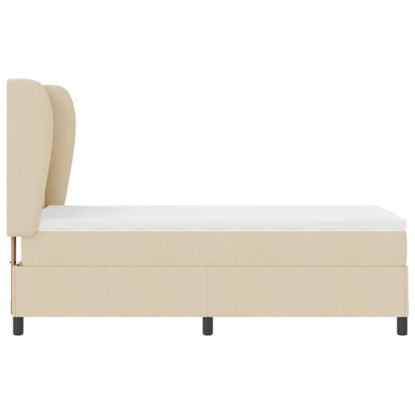 Boxspringbett mit Matratze Creme 90x200 cm Stoff