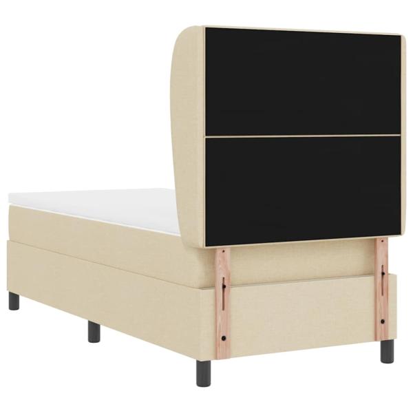 Boxspringbett mit Matratze Creme 90x200 cm Stoff