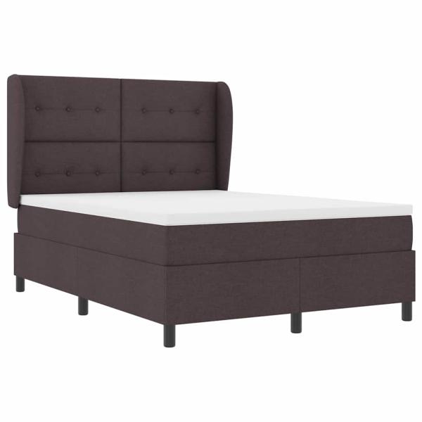 Boxspringbett mit Matratze - Dunkelbraun, 160x200 cm Stoff