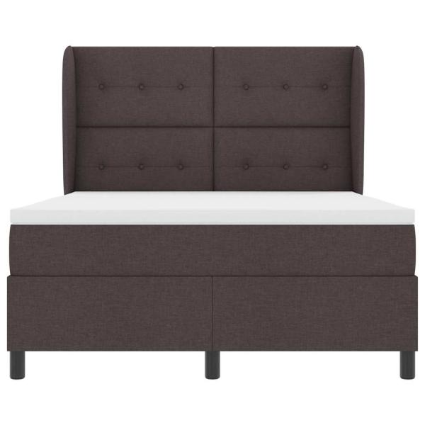 Boxspringbett mit Matratze - Dunkelbraun, 160x200 cm Stoff