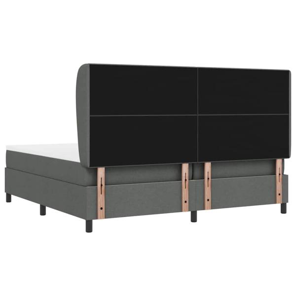 Boxspringbett mit Matratze in Dunkelgrau, 200x200 cm Stoff