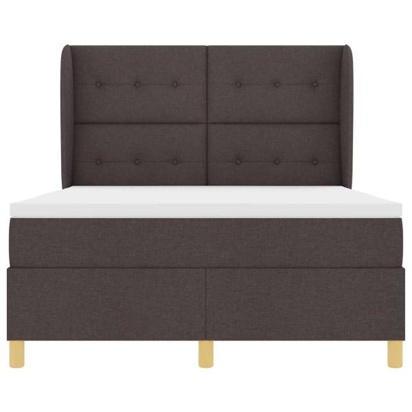 Boxspringbett mit Matratze Dunkelbraun 140x190 cm Stoff