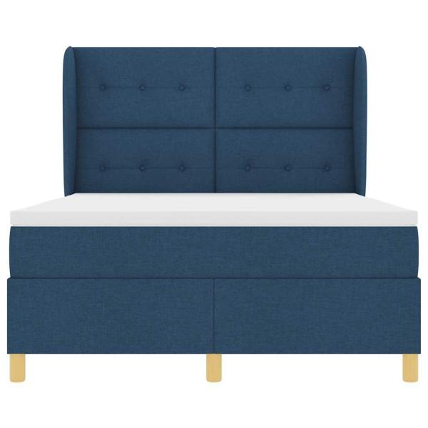 Boxspringbett mit Matratze - Blau, 160x200 cm, Stoff