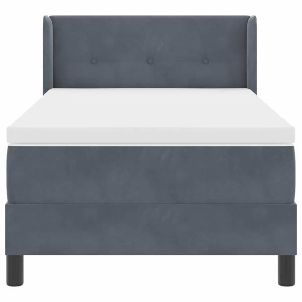 Boxspringbett mit Matratze Dunkelgrau 90x200 cm Samt
