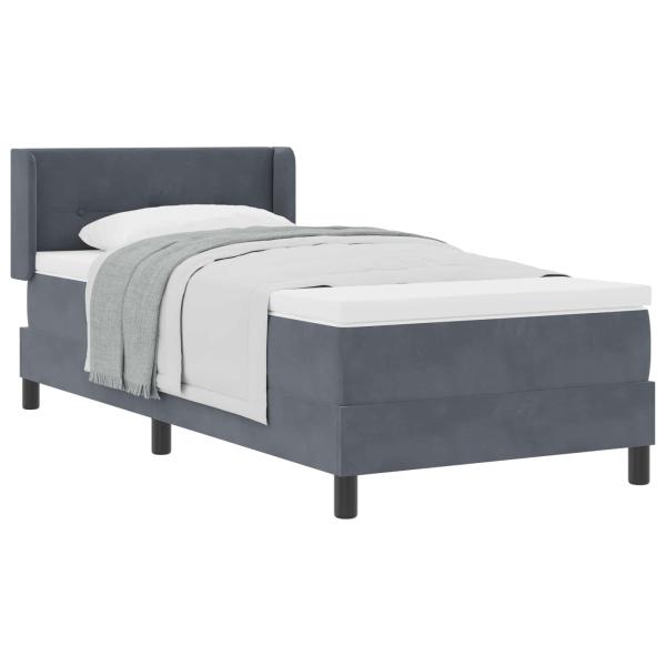 Boxspringbett mit Matratze Dunkelgrau 90x200 cm Samt