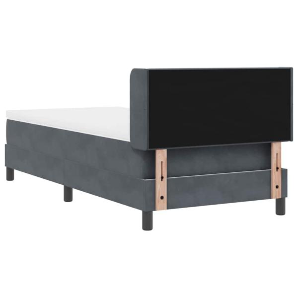 Boxspringbett mit Matratze Dunkelgrau 90x200 cm Samt