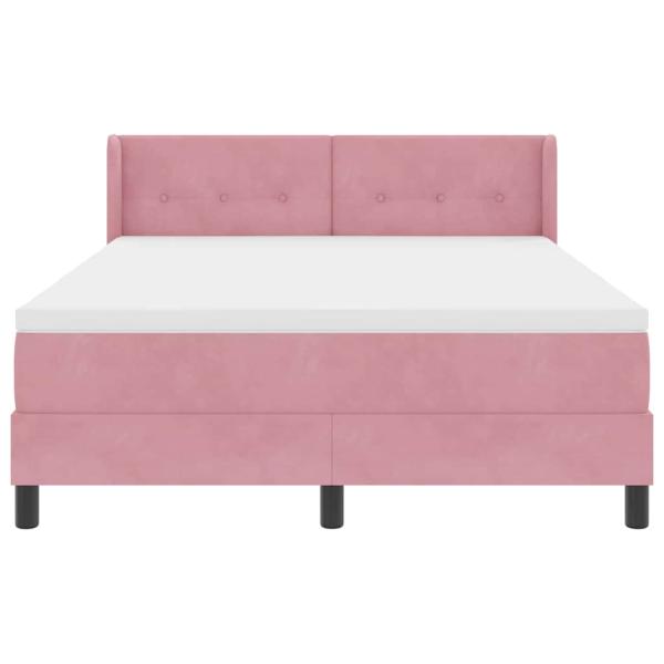 Boxspringbett mit Matratze Rosa 140x200 cm Samt