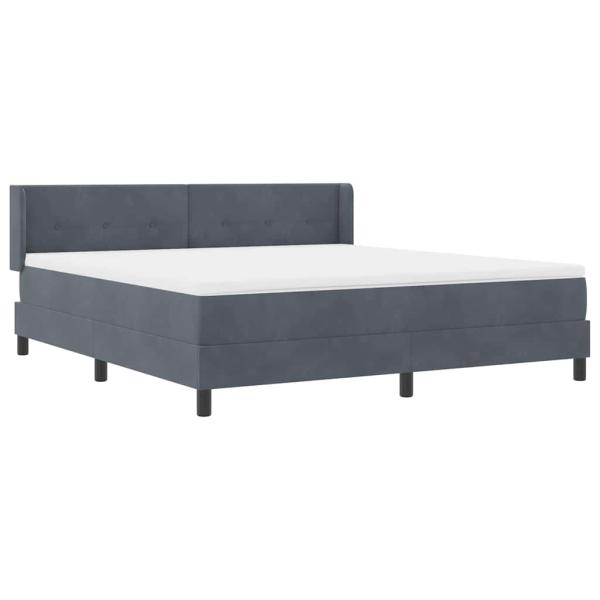 Boxspringbett mit Matratze Dunkelgrau 180x200 cm Samt