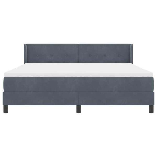 Boxspringbett mit Matratze Dunkelgrau 180x200 cm Samt