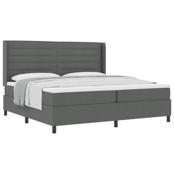Boxspringbett mit Matratze Dunkelgrau 200 x 200 cm Stoff