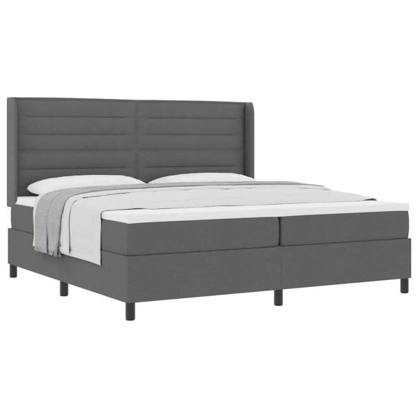 Boxspringbett mit Matratze Dunkelgrau 200x200 cm Stoff