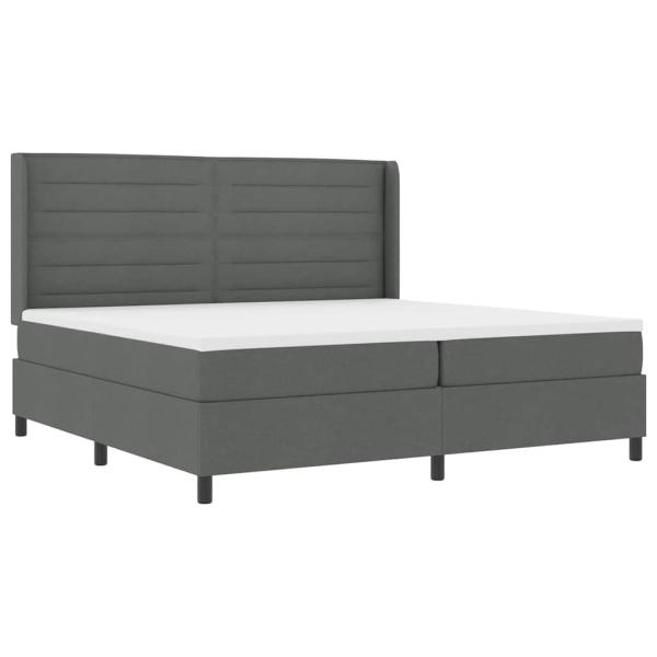 Boxspringbett mit Matratze Dunkelgrau 200 x 200 cm Stoff