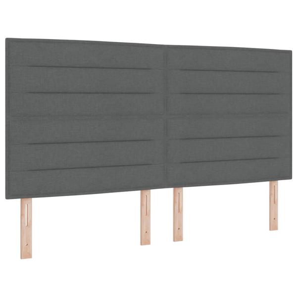 Boxspringbett mit Matratze Dunkelgrau 200x200 cm Stoff