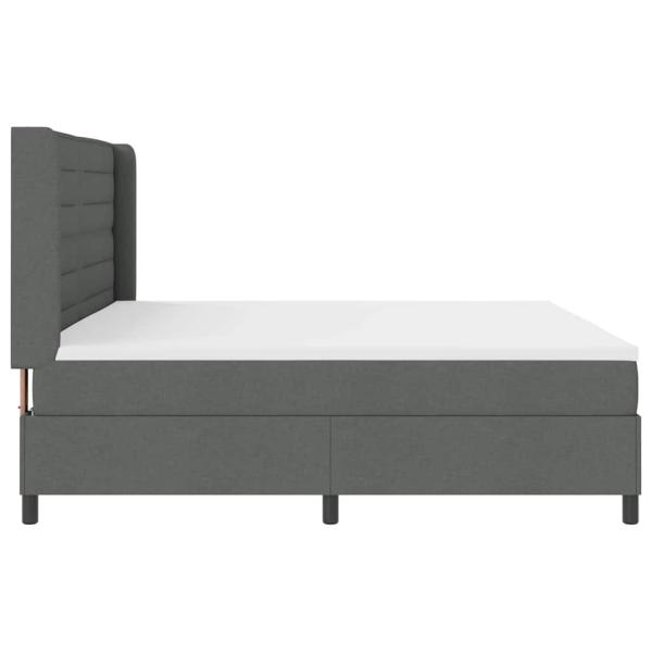 Boxspringbett mit Matratze Dunkelgrau 200x200 cm Stoff