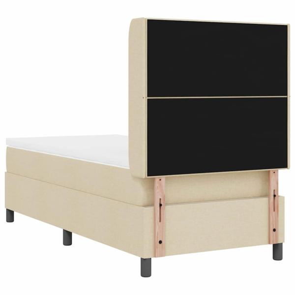Boxspringbett mit Matratze in Creme 100x200 cm aus Stoff